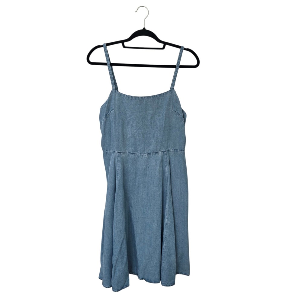 GAP‎ Fit & Flare Dress Women Small Blue New Lyocell Chambray Cami Sundress NWT